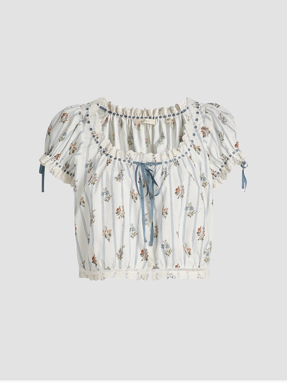 Doen Nera Top in Crème Fleurs de Bordeaux
